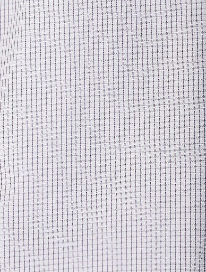 Cotton Slim-Fit Dress Shirt Grid Print