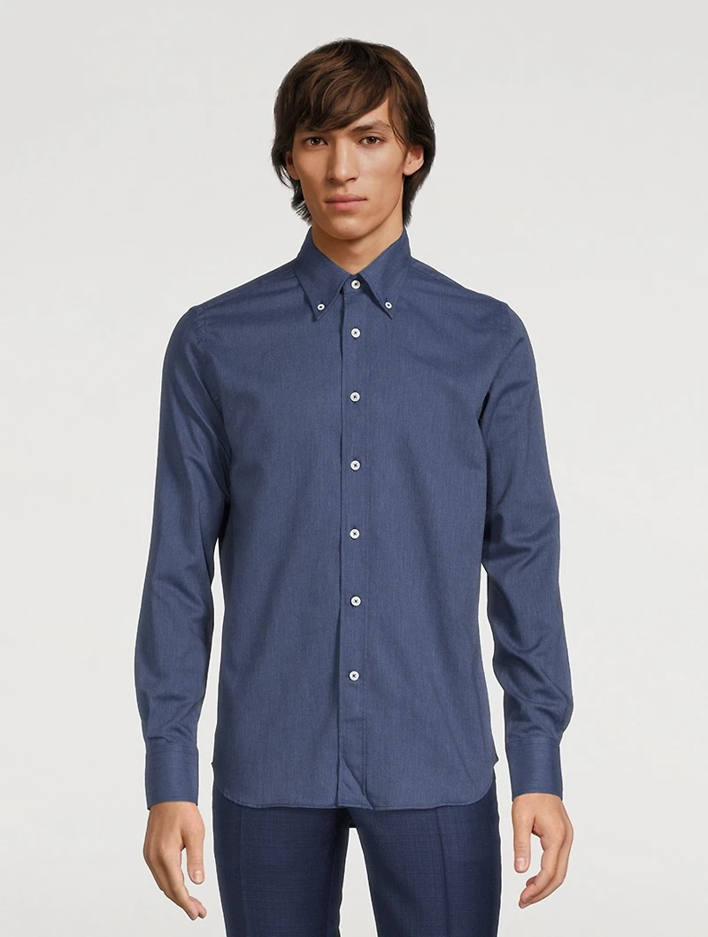 Cotton Melange Sport Shirt