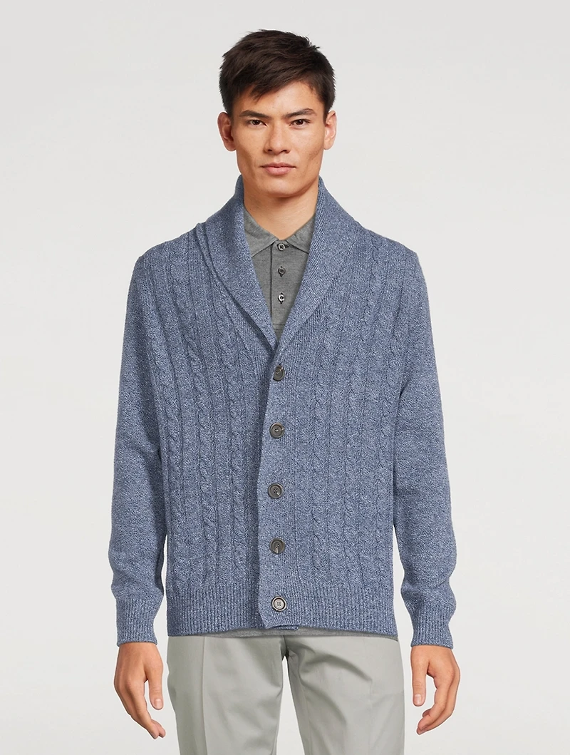 Wool Cable-Knit Cardigan