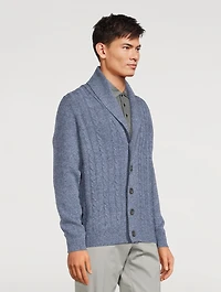 Wool Cable-Knit Cardigan