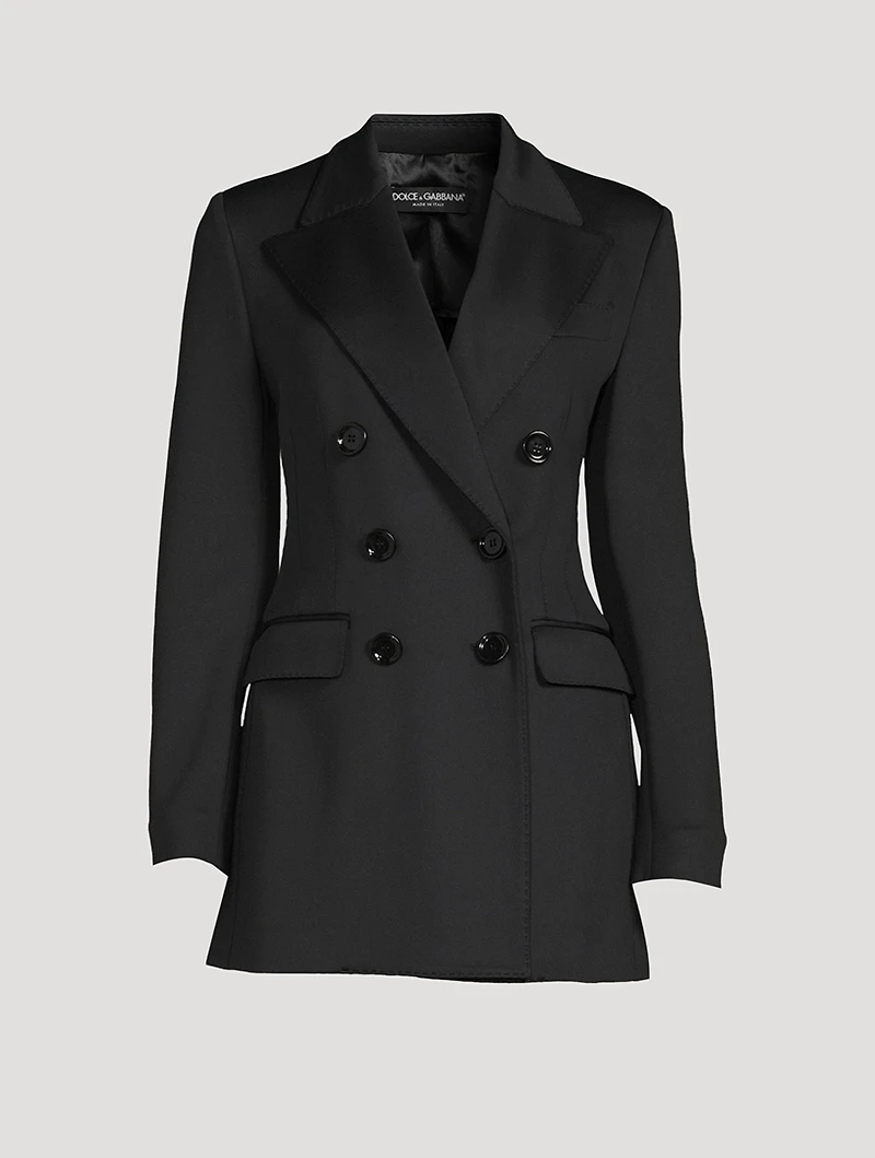 Double-Breasted Neoprene Blazer