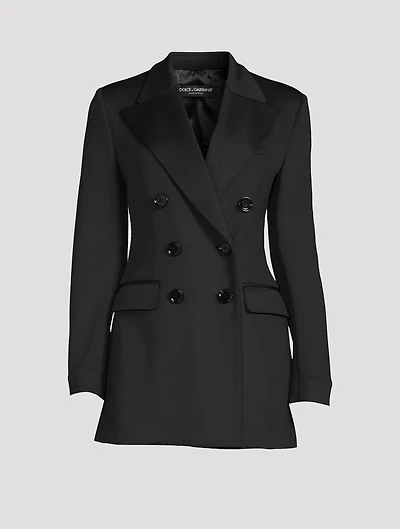 Double-Breasted Neoprene Blazer