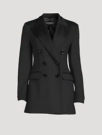Double-Breasted Neoprene Blazer