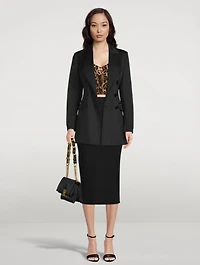 Double-Breasted Neoprene Blazer