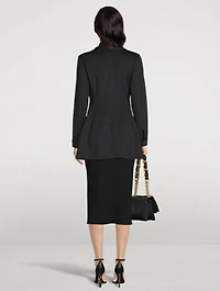 Double-Breasted Neoprene Blazer