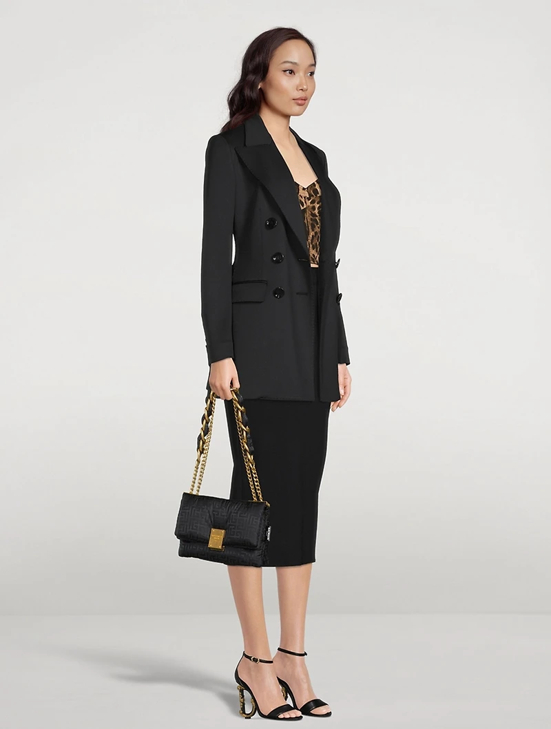 Double-Breasted Neoprene Blazer