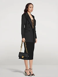 Double-Breasted Neoprene Blazer
