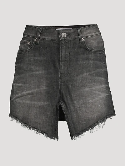 Cut-Up Denim Mini Skirt
