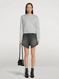 Cut-Up Denim Mini Skirt