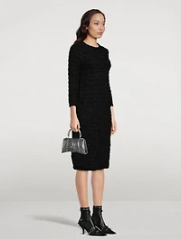 Back-to-Front Tweed Midi Dress