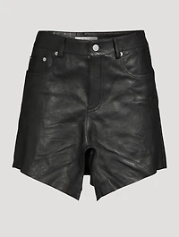 Cut-Up Leather Mini Skirt