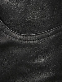 Cut-Up Leather Mini Skirt