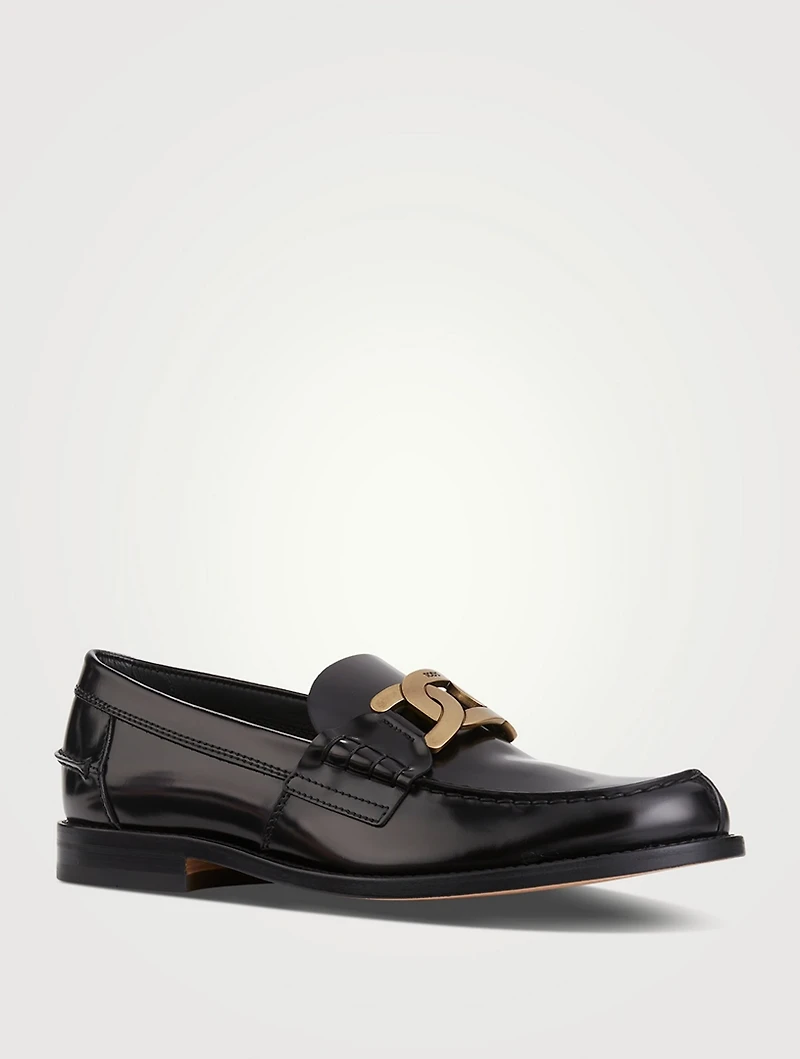 Leather Chain Loafers
