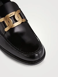 Leather Chain Loafers