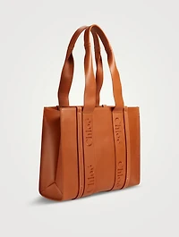 Medium Woody Leather Tote Bag