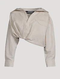 Mejean Cotton-Linen Cropped Shirt