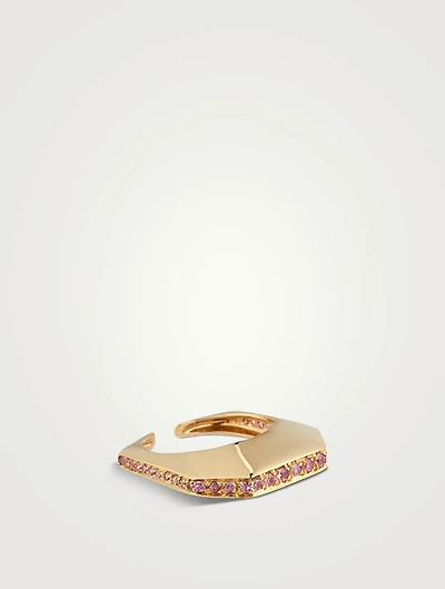 Medium Sabrina Gold Earcuff With Diamonds