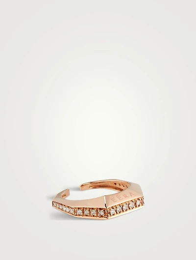Small Sabrina Rose Gold Earcuff With Diamonds