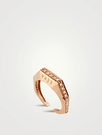 Small Sabrina Rose Gold Earcuff With Diamonds