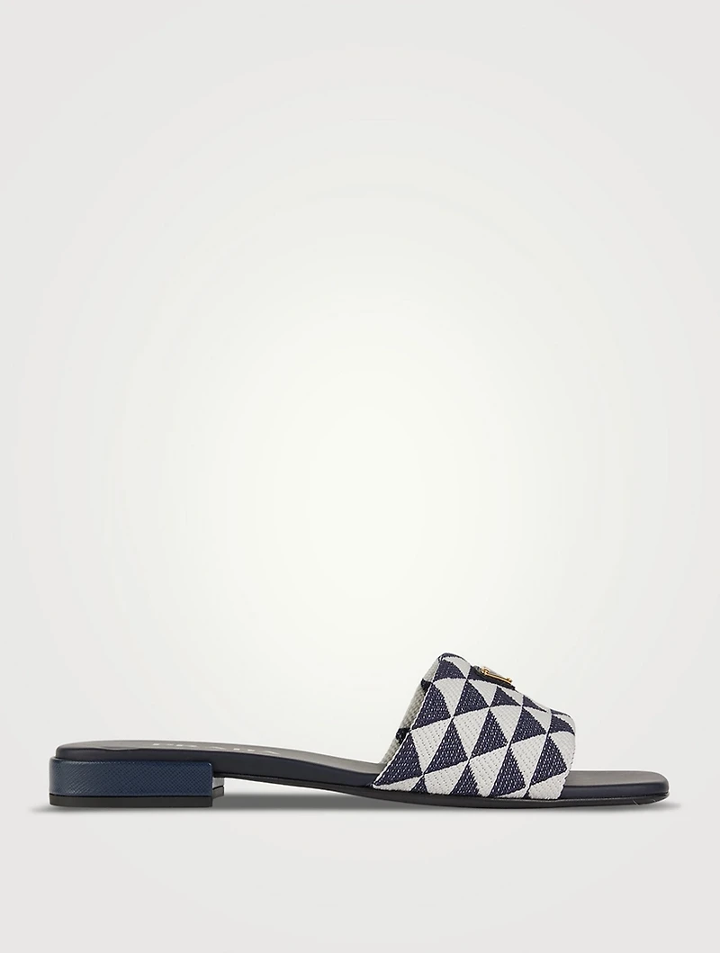 Embroidered Slide Sandals