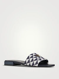 Embroidered Slide Sandals