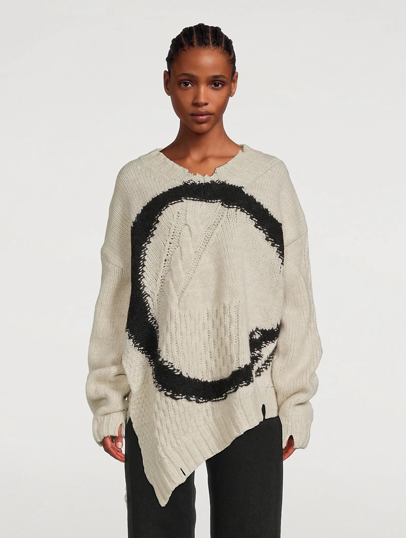 Distressed Asymmetric Sweater