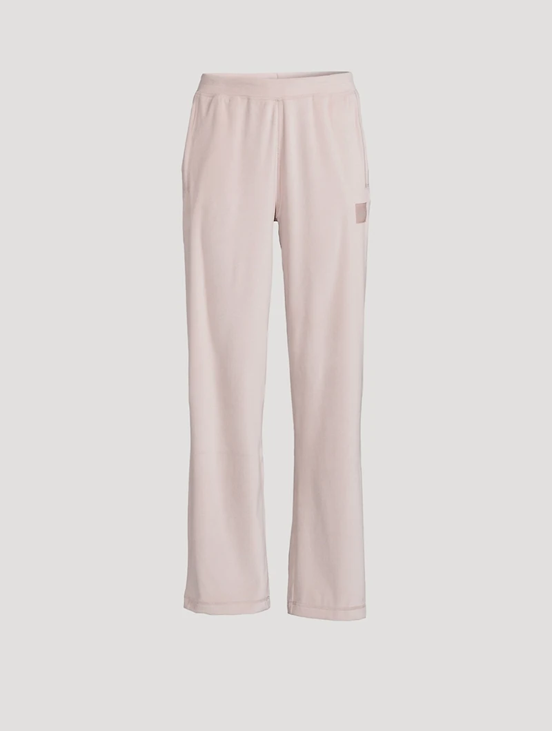 Wide-Leg Velour Joggers