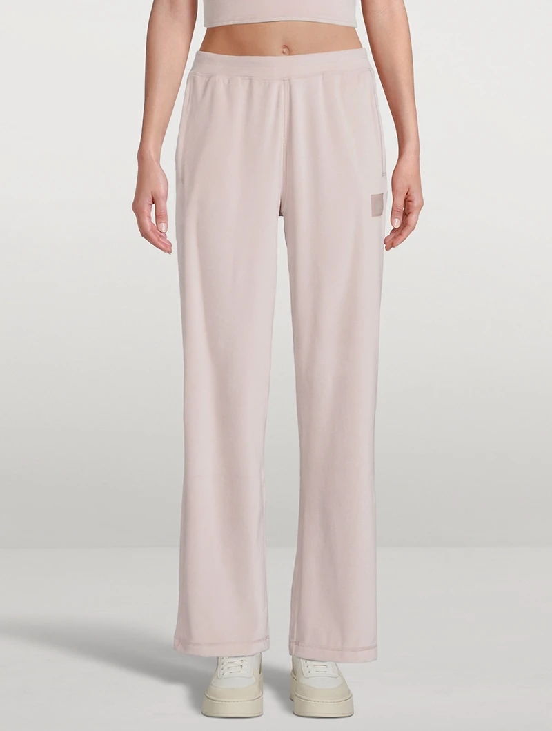 Wide-Leg Velour Joggers