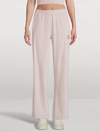 Wide-Leg Velour Joggers