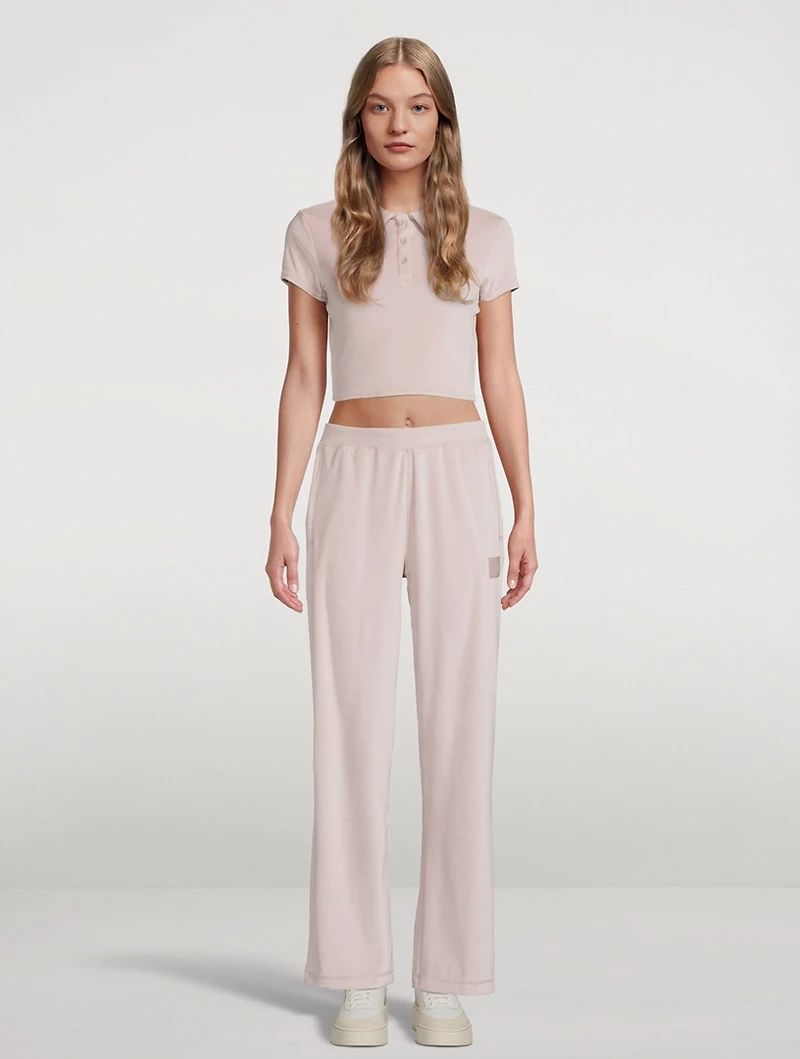 Wide-Leg Velour Joggers