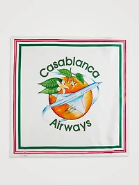 Silk Scarf In Orbit Au Tour De L'Orange Print