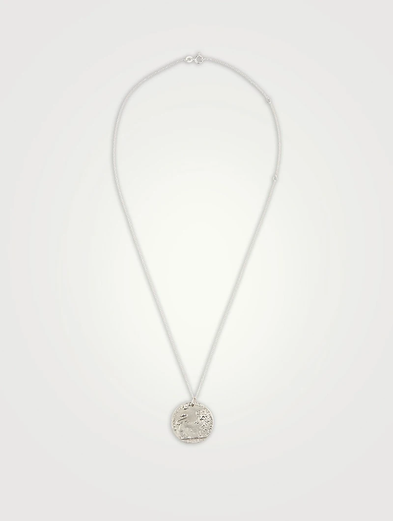 The Snow Lion Medallion Necklace 