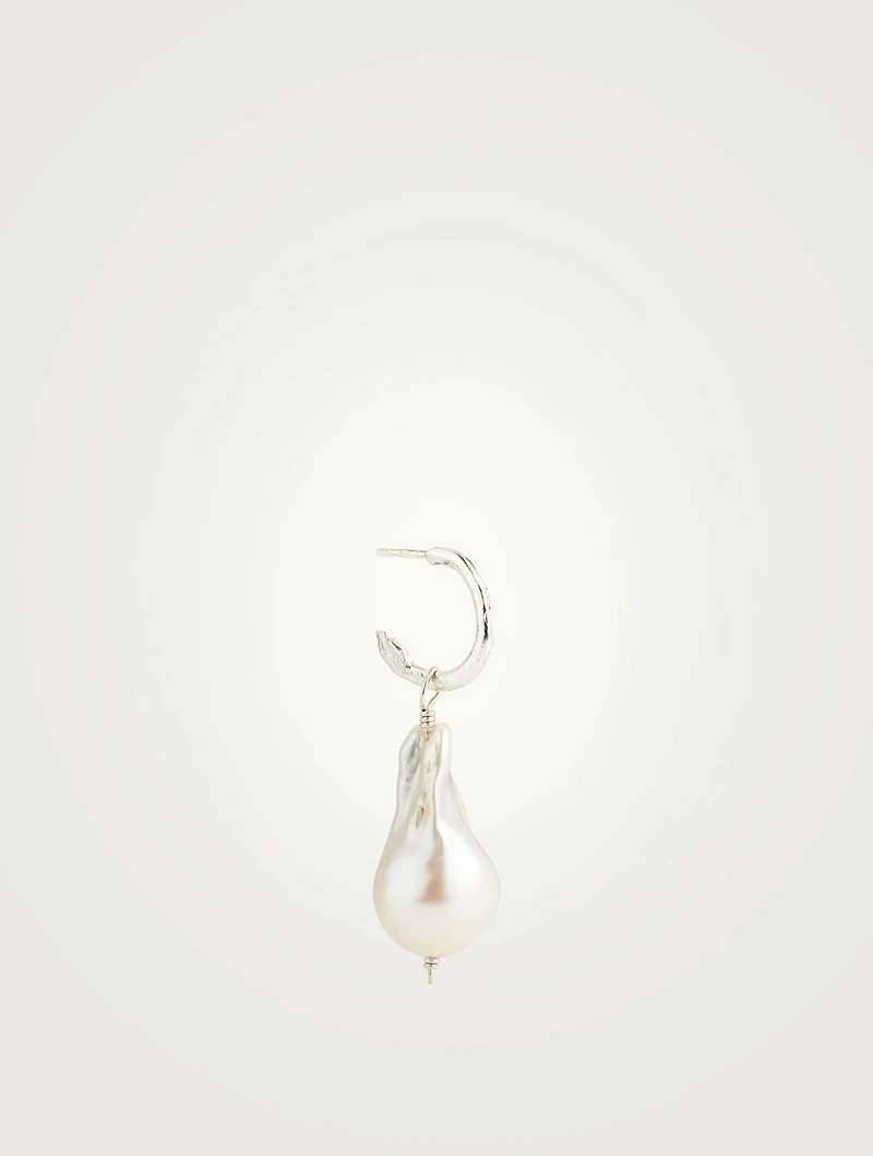 The Snow Lion And The Baroque Pearl Earring 