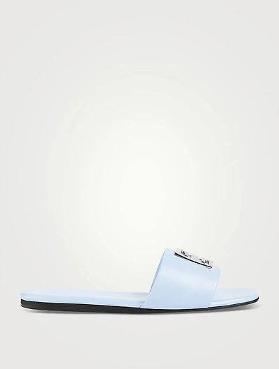 4G Leather Slide Sandals