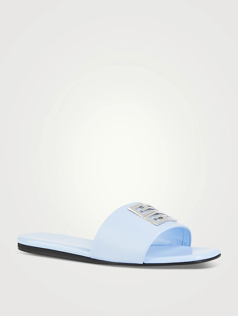 4G Leather Slide Sandals