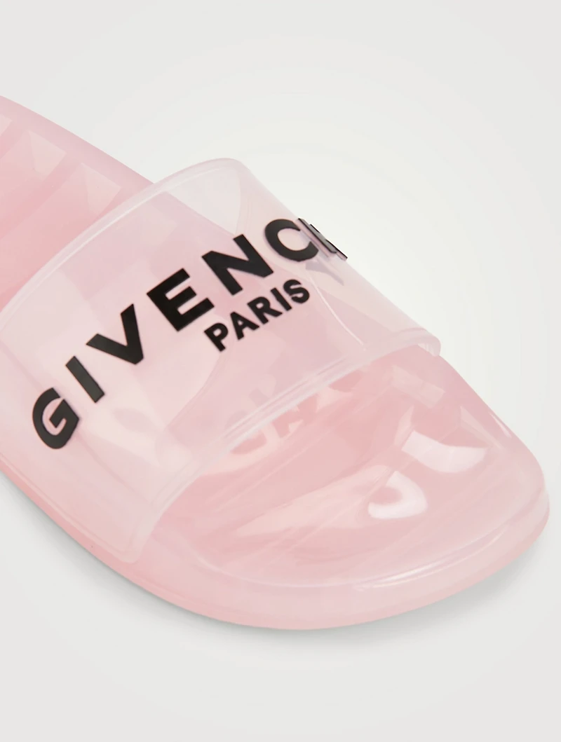 Transparent Logo Pool Slide Sandals