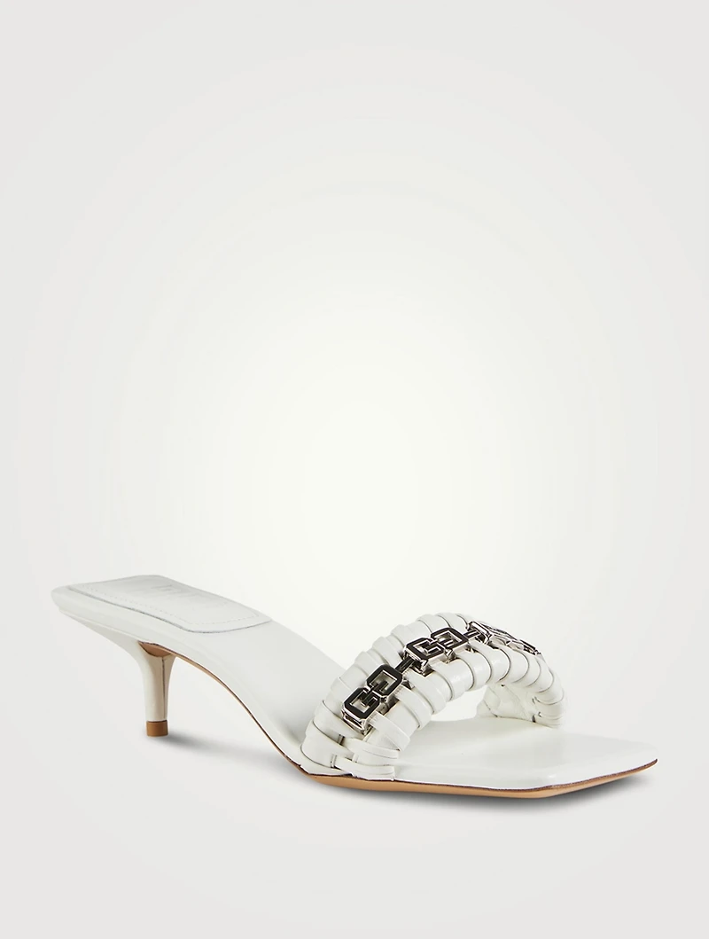 G Woven Leather Mules