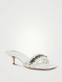 G Woven Leather Mules