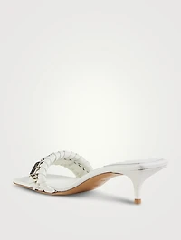 G Woven Leather Mules