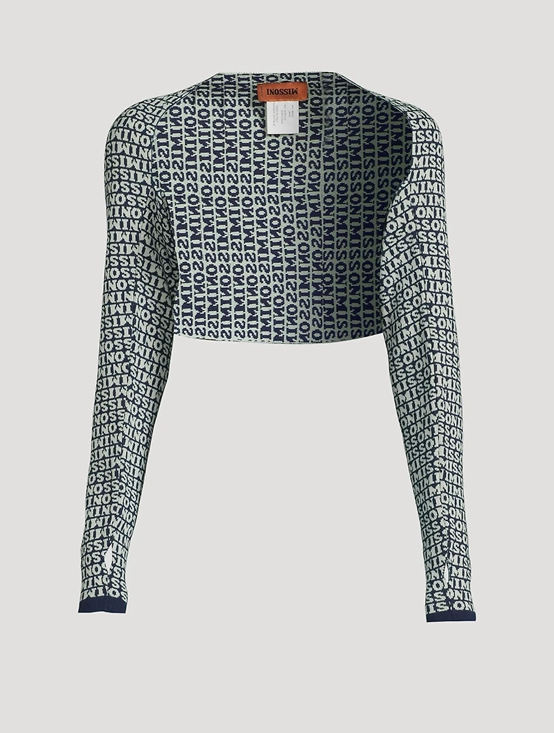 Long Sleeve Bolero In Logo Print
