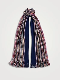 Wool Colourblock Zig-Zag Scarf