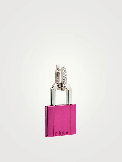 Big Lock White Gold And Silver Earring With Diamonds