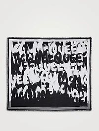 Faded Allover Graffiti Logo Scarf