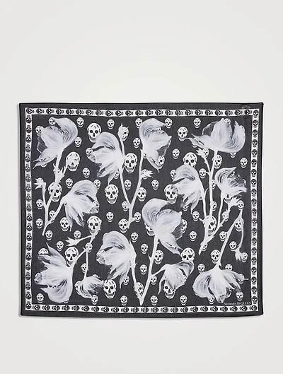 Silk Bellflower Skull Scarf