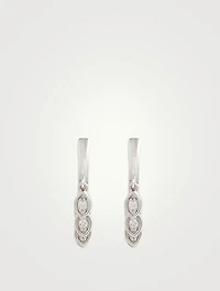 14K Gold Evil Eye Fringe Huggie Hoop Earrings With Diamonds