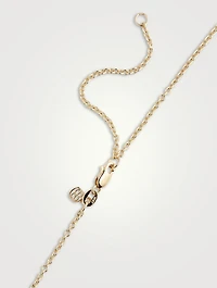 14K Gold Daisy Love Script Necklace With Diamonds