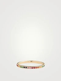 14K Gold Rainbow Eternity Ring