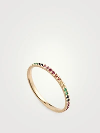 14K Gold Rainbow Eternity Ring