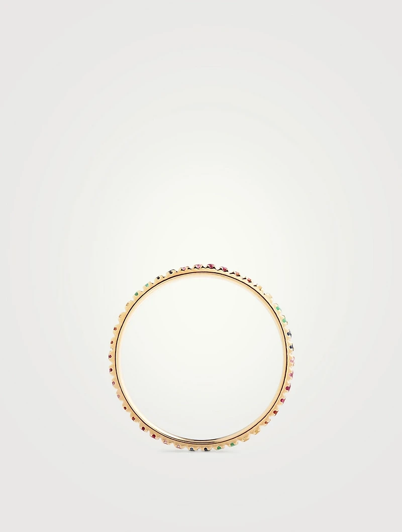 14K Gold Rainbow Eternity Ring