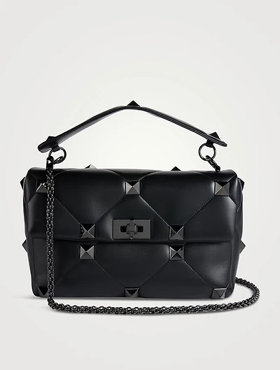 Maxi Roman Stud Leather Shoulder Bag